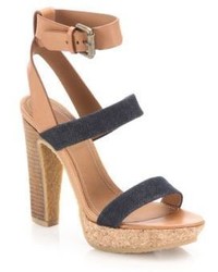 See by Chloe Edith Denim Leather Sandals