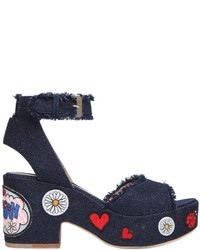 Laurence Dacade 95mm Patches Denim Sandals