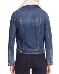 AG Jeans Ag Mya Shearling Collar Denim Jacket
