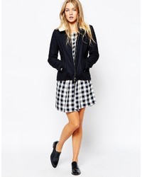 Jack Wills Wool Bomber With Faux Shearling Trim