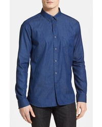 Bespoken Sanford Slim Fit Sport Shirt Blue Denim Large