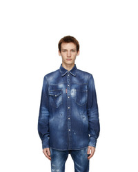 DSQUARED2 Blue Straight Western Shirt
