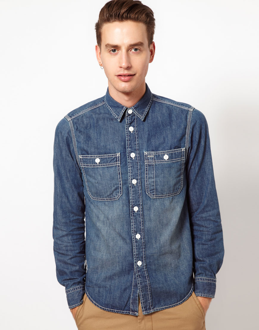 Chocoolate Black Denim Workwear Shirt, $70 | Asos | Lookastic.com