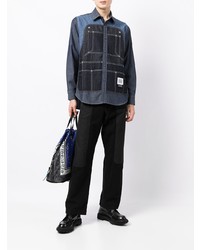 Fumito Ganryu Panelled Denim Shirt