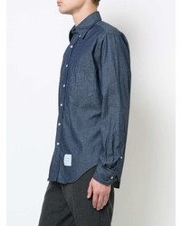 Thom Browne Regular Fit Long Sleeve Shirt In Shirting Denim