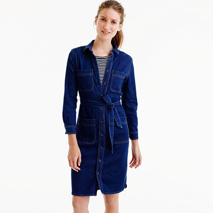 j crew denim shirtdress