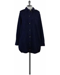 Lanvin X Acne Blue Denim Embellished Button Shirt Dress