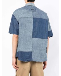 Izzue Panelled Short Sleeved Denim Shirt