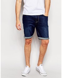 Asos Brand Denim Shorts In Skinny Dark Wash