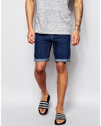 Asos Brand Denim Shorts In Skinny Fit Mid Wash