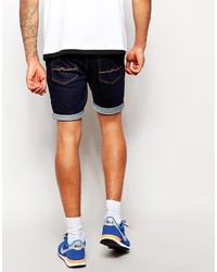 Asos Brand Denim Shorts In Skinny Indigo