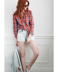 Forever 21 Buttoned Front Denim Shorts