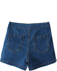 Choies High Waist Dark Blue Denim Shorts