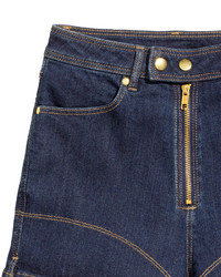 H&M Denim Shorts Dark Denim Blue Ladies
