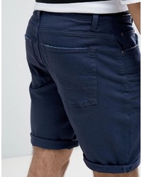 Asos Denim Shorts In Slim Dark Blue