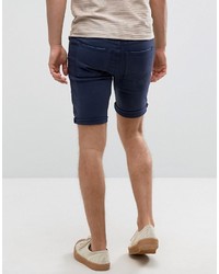 Asos Denim Shorts In Super Skinny Dark Blue