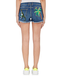 Mira Mikati Rainforest Embroidered Denim Shorts