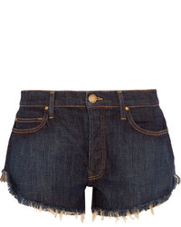 The Great The Cut Off Frayed Denim Shorts Navy