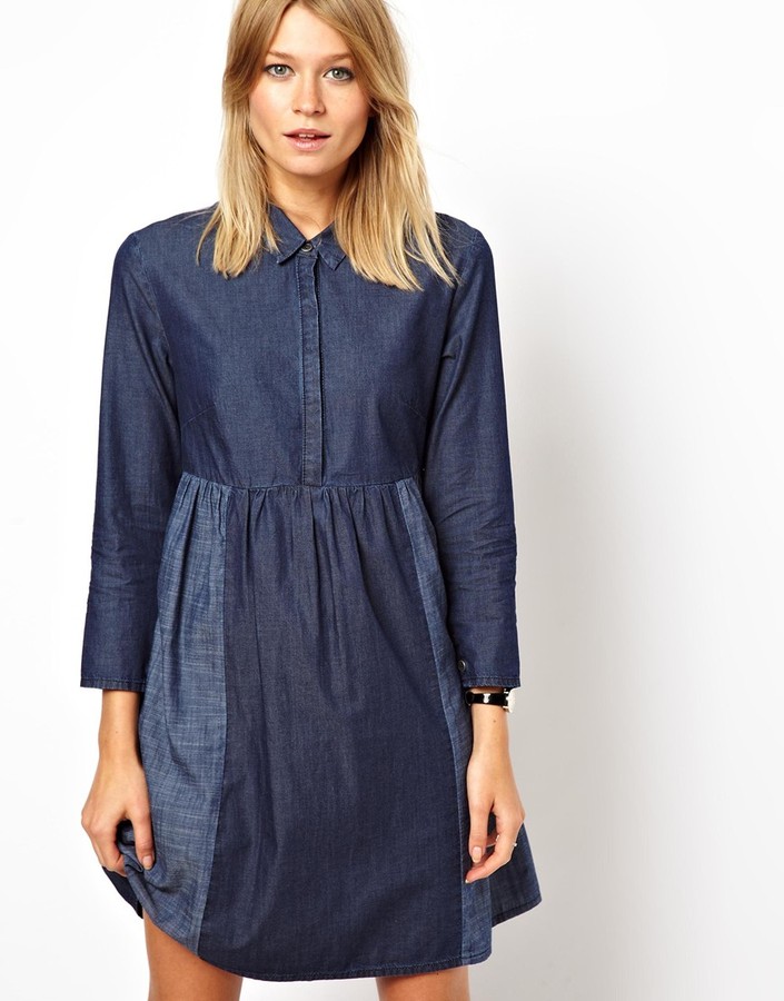 Asos Denim Shirt Smock Dress Blue, $76 Asos Lookastic
