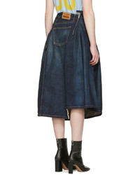 Junya Watanabe Indigo Asymmetric Denim Skirt