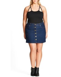 City Chic Plus Size Mod Stretch Denim Skirt