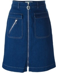 Stella McCartney Zip Detail Denim Skirt