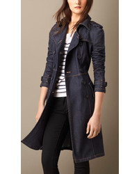 Burberry Brit Japanese Denim Structured Trench Coat