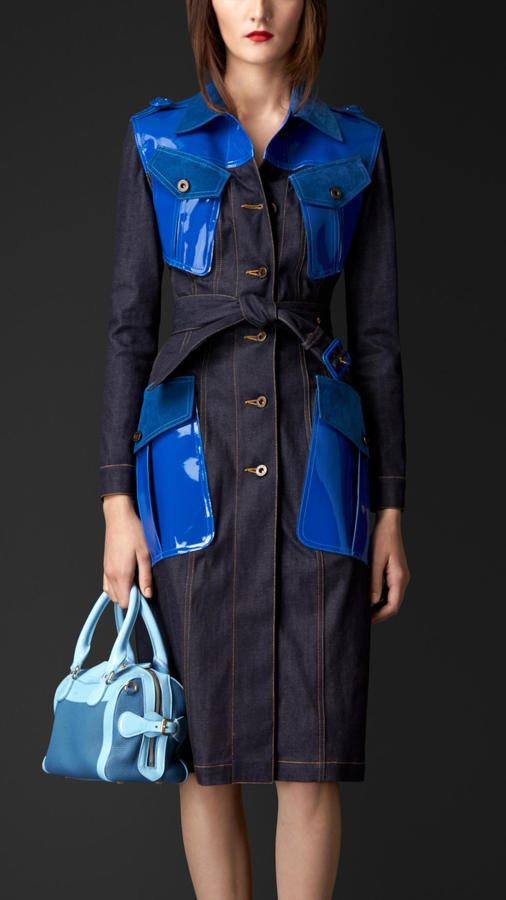 burberry denim trench coat