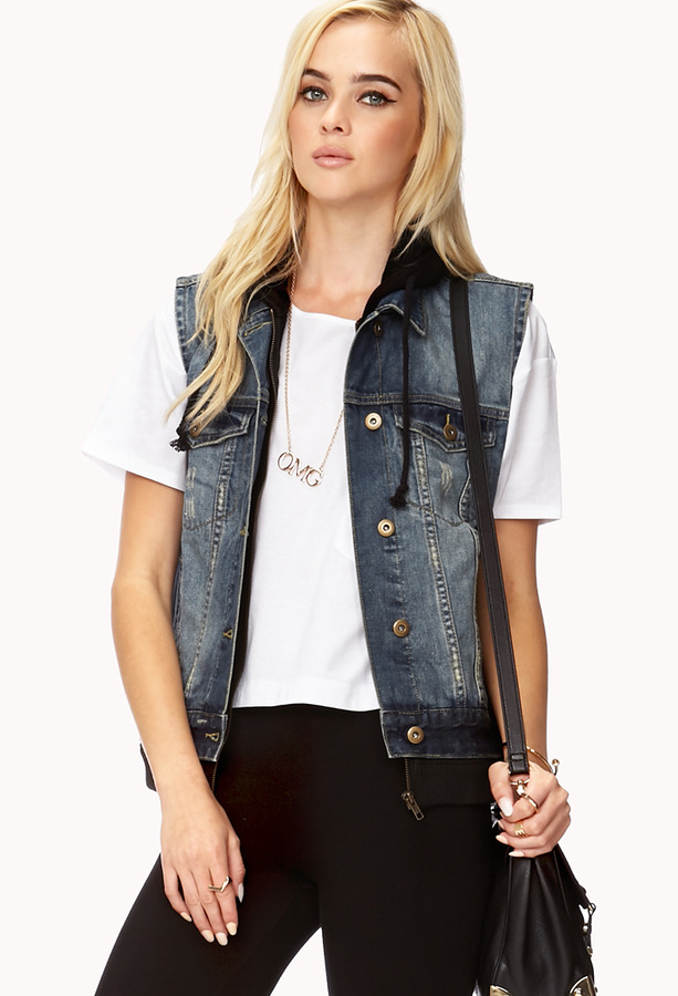 Forever 21 Forever Cool Distressed Denim Vest | Where to buy & how