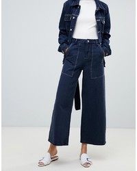 FAE Co Ord Wide Leg Jeans With Contrast Stitching