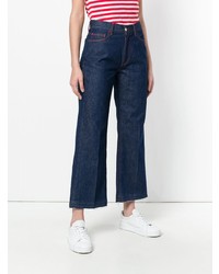 The Seafarer Frayed Cropped Mid Rise Flared Jeans