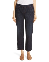 Eileen Fisher Frayed Hem Pull On Ankle Jeans