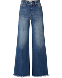 Frame Le Palazzo Frayed High Rise Wide Leg Jeans