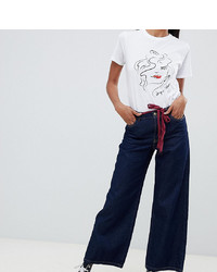Only Tall Wide Leg Jean With Tie Belt