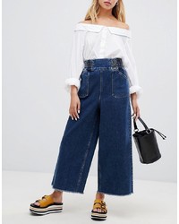 ASOS DESIGN Wide Leg Jeans With Elasticated Waistband