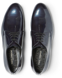 Dolce & Gabbana Metallic Patent Leather Derby Shoes