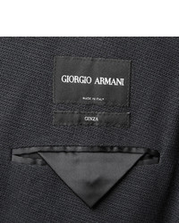 Giorgio Armani Blue Ginza Slim Fit Double Breasted Hopsack Blazer