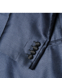 Brioni Blue Slim Fit Silk Jacquard Tuxedo Jacket