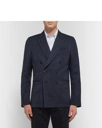 Paul Smith Blue Soho Slim Fit Double Breasted Wool Blend Blazer