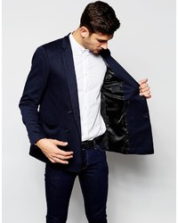 Asos Brand Skinny Double Breasted Blazer In Jersey