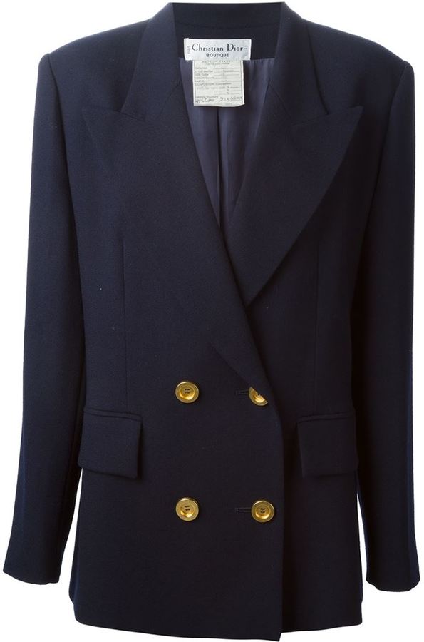 Vintage Sequin Double Breasted Black Jacket