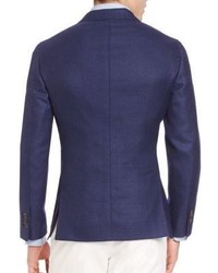 Saks Fifth Avenue Collection Double Breasted Wool Silk Sportcoat