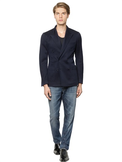 Dolce & Gabbana Double Breasted Cotton Jersey Blazer, $2,295 ...