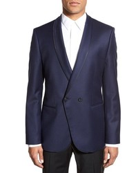 Hugo Extra Trim Fit Double Breasted Wool Blend Dinner Jacket