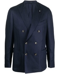 Lardini Fitted Double Breasted Button Blazer