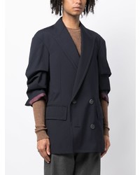 Kolor Gathered Sleeves Double Breasted Blazer