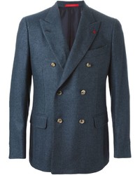 Isaia Double Breasted Blazer