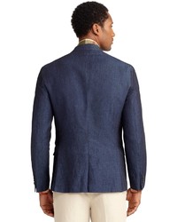 Brooks Brothers Milano Fit Double Breasted Cotton And Linen Sport Coat