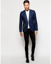 Noose Monkey Noose Monkey Double Breasted Blazer With Silver Chain In Super Skinny  Fit, $251, Asos