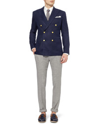 Ovadia Sons Slim Fit Woven Wool Double Breasted Blazer